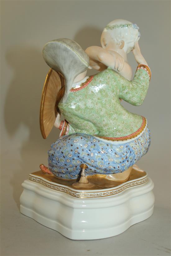 A Royal Copenhagen over-enamelled group Fairytale II, designed by Gerhard Henning, 23cm